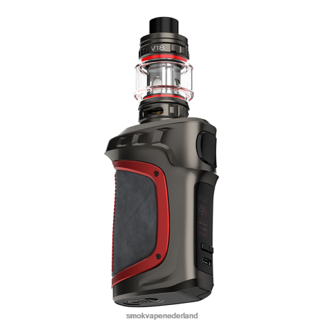 SMOK vape tank Nederland - grijs rood leer SMOK MAG-18 uitrusting T28LJ70